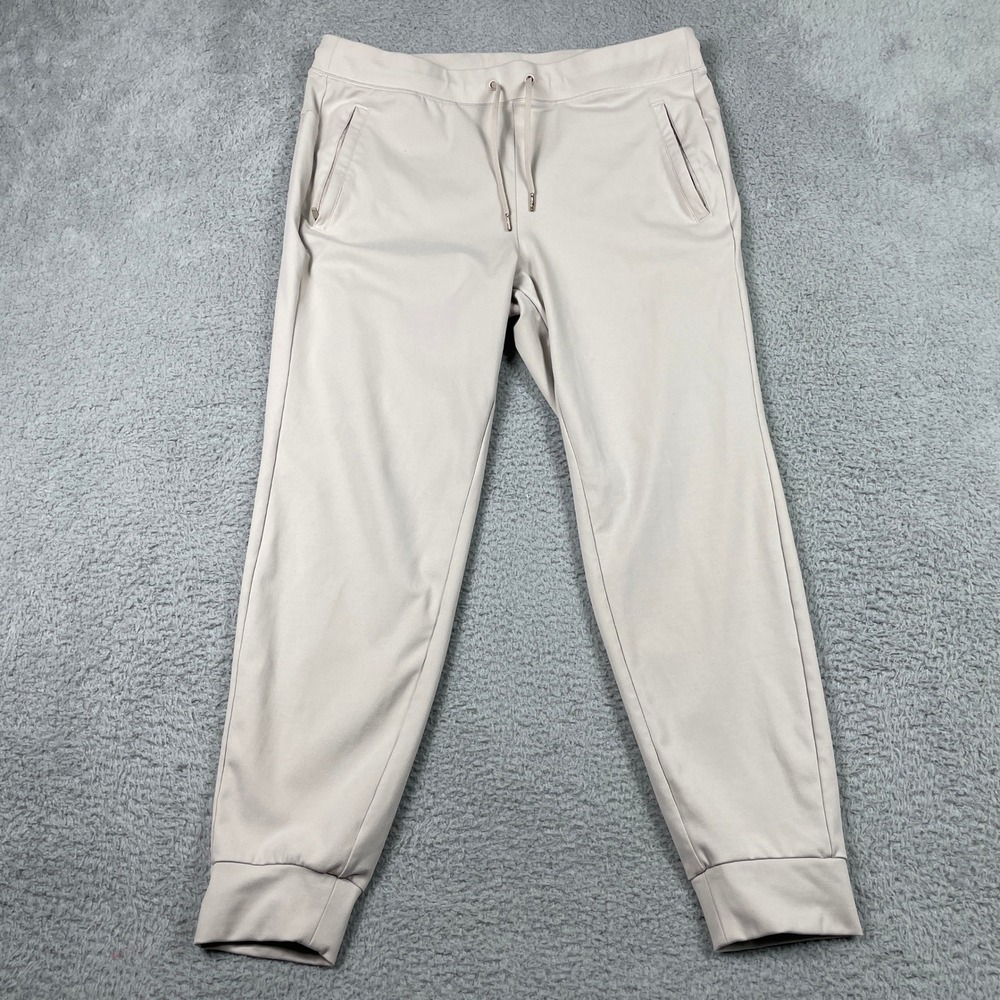 Yogalicious‎ Lux Avenue Jogger Womens XL Tan Beige Stretch Athletic Pants